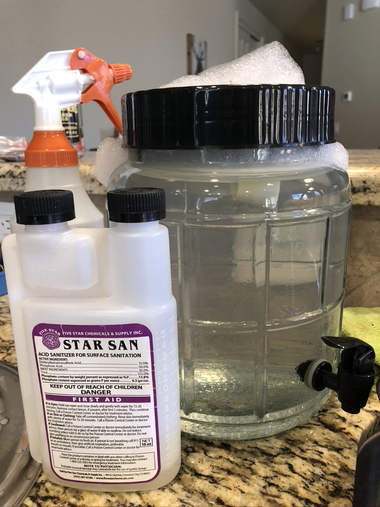 Sanitizing the fermentor