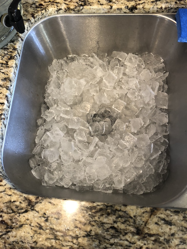 Preparing the ice bath