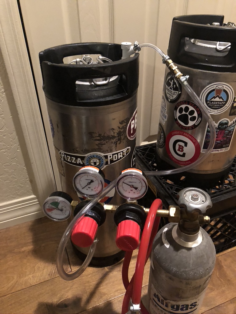 Purging receiving keg