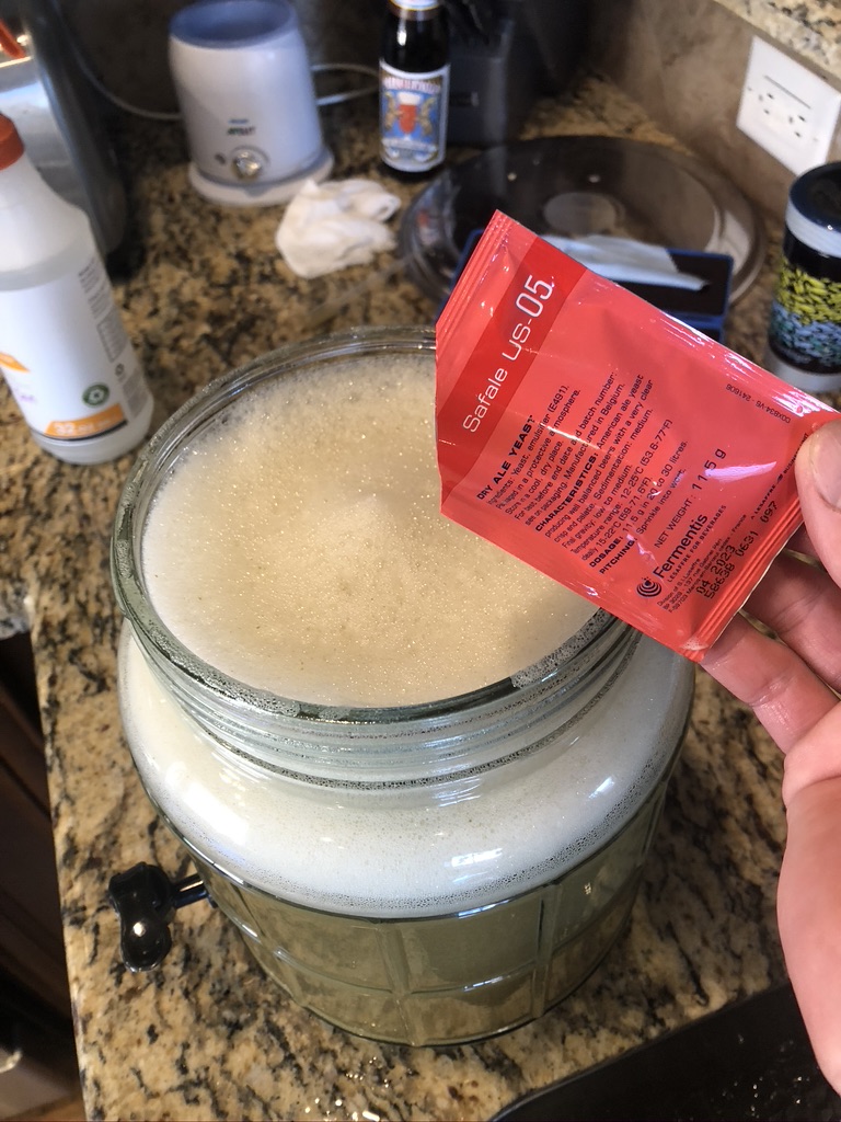 Sprinkling Yeast into Wort