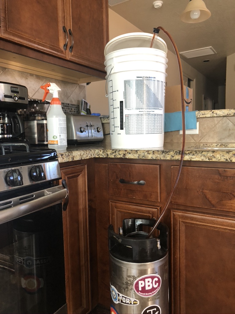 Siphoning beer into keg