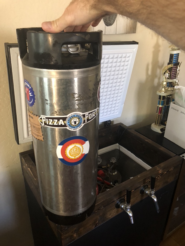 Keg ready to be placed in keezer