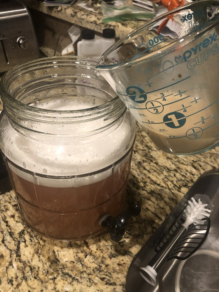 Adding yeast and yeast nutrient to the must
