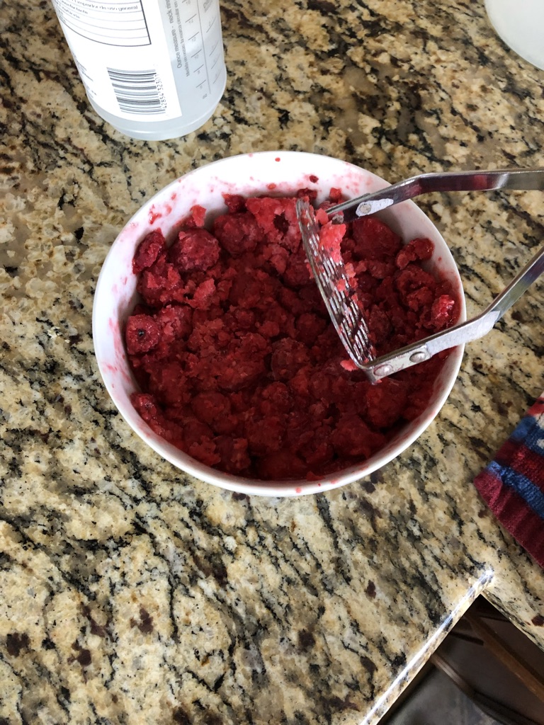 Crushing Frozen Raspberries